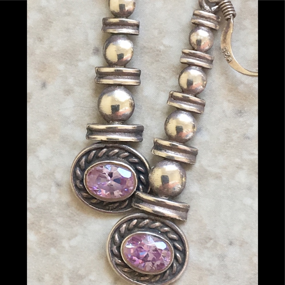 Gorgeous sterling and sparkling amethyst earrings - Picture 4 of 7